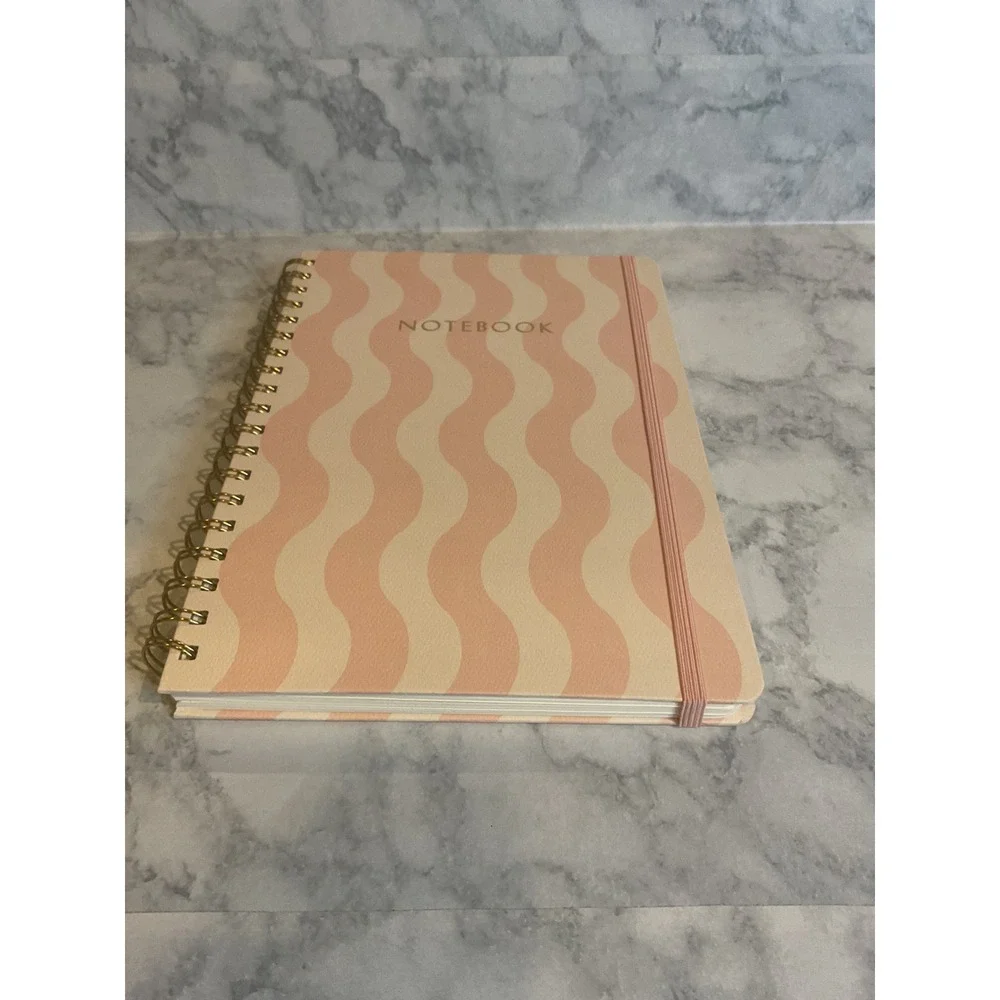 Threshold Wavy Peach Spiral Notebook 240 Pages Lined Journal 7x10 081-01-9552